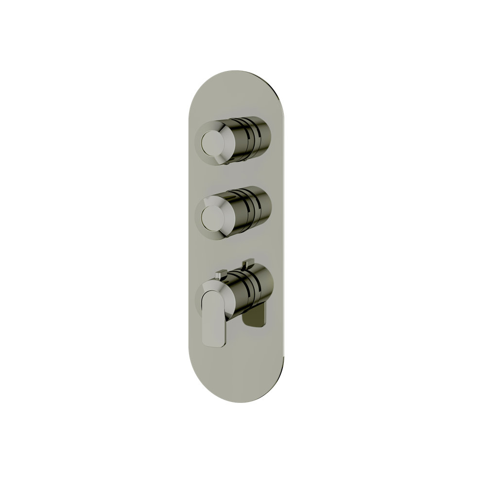 Aquabrass - C67 Round Trim Set for 2 Shut-Off Thermostatic Valve
