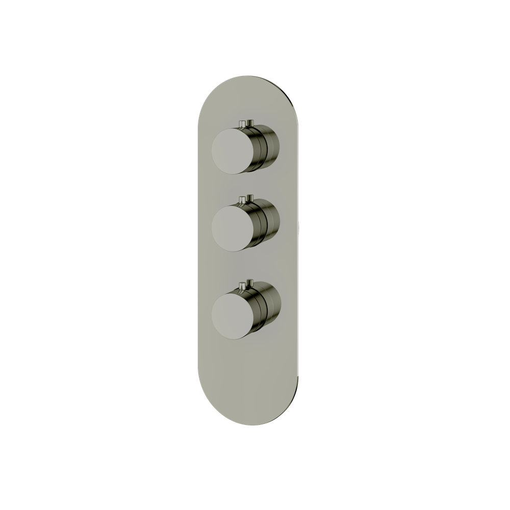 Aquabrass - Round Trim Set for 2 Shut-Off Thermostatic Valve