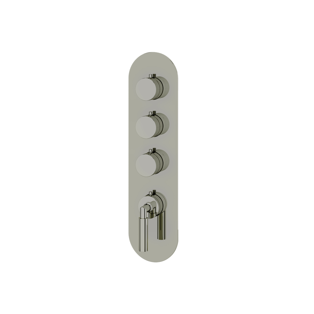 Aquabrass - Aria Round Trim Set for 3 Shut-Off Thermostatic Valve