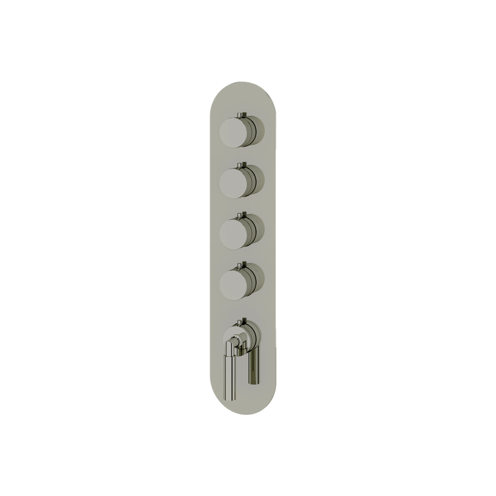 Aquabrass - Aria Round Trim Set for 4 Shut-Off Thermostatic Valve