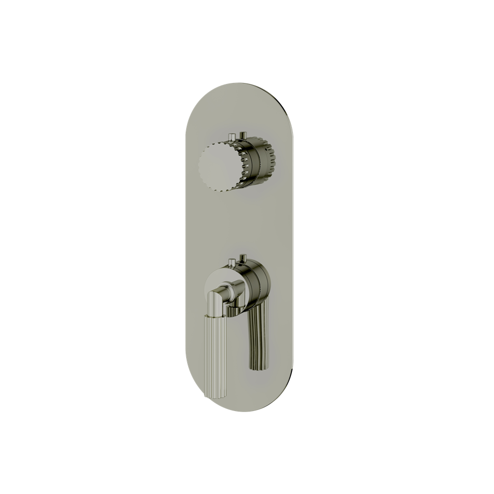 Aquabrass - Montebello Round Trim Set with Diverter for Thermostatic Valve - 2-Way shared