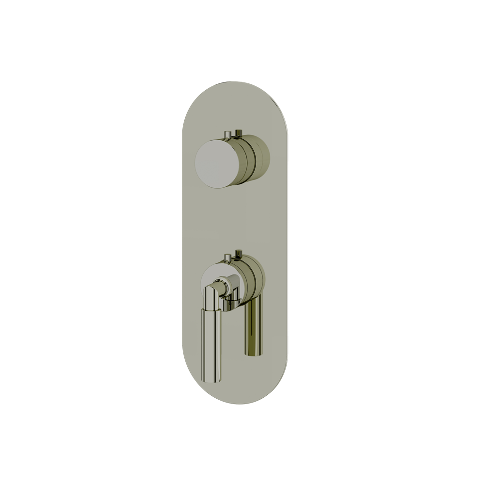 Aquabrass - Aria Round Trim Set with Diverter for Thermostatic Valve - 3-Way shared