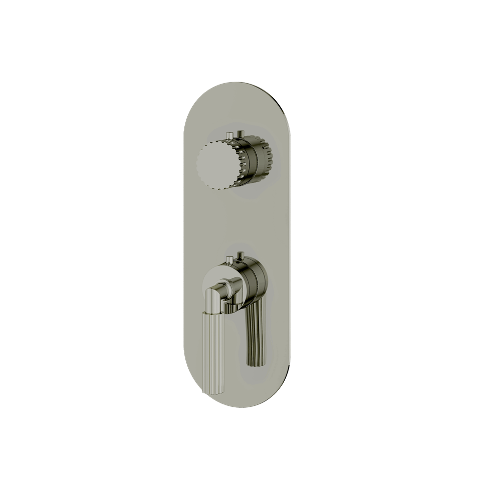 Aquabrass - Montebello Round Trim Set with Diverter for Thermostatic Valve - 3-Way shared