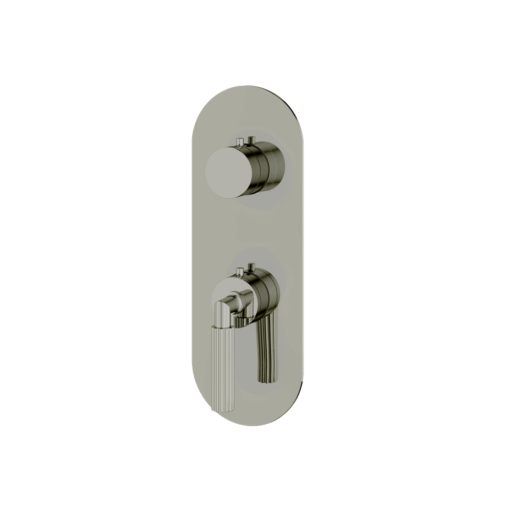 Aquabrass - Montecarlo Round Trim Set with Diverter for Thermostatic Valve - 2-Way non-shared CalGreen compliant