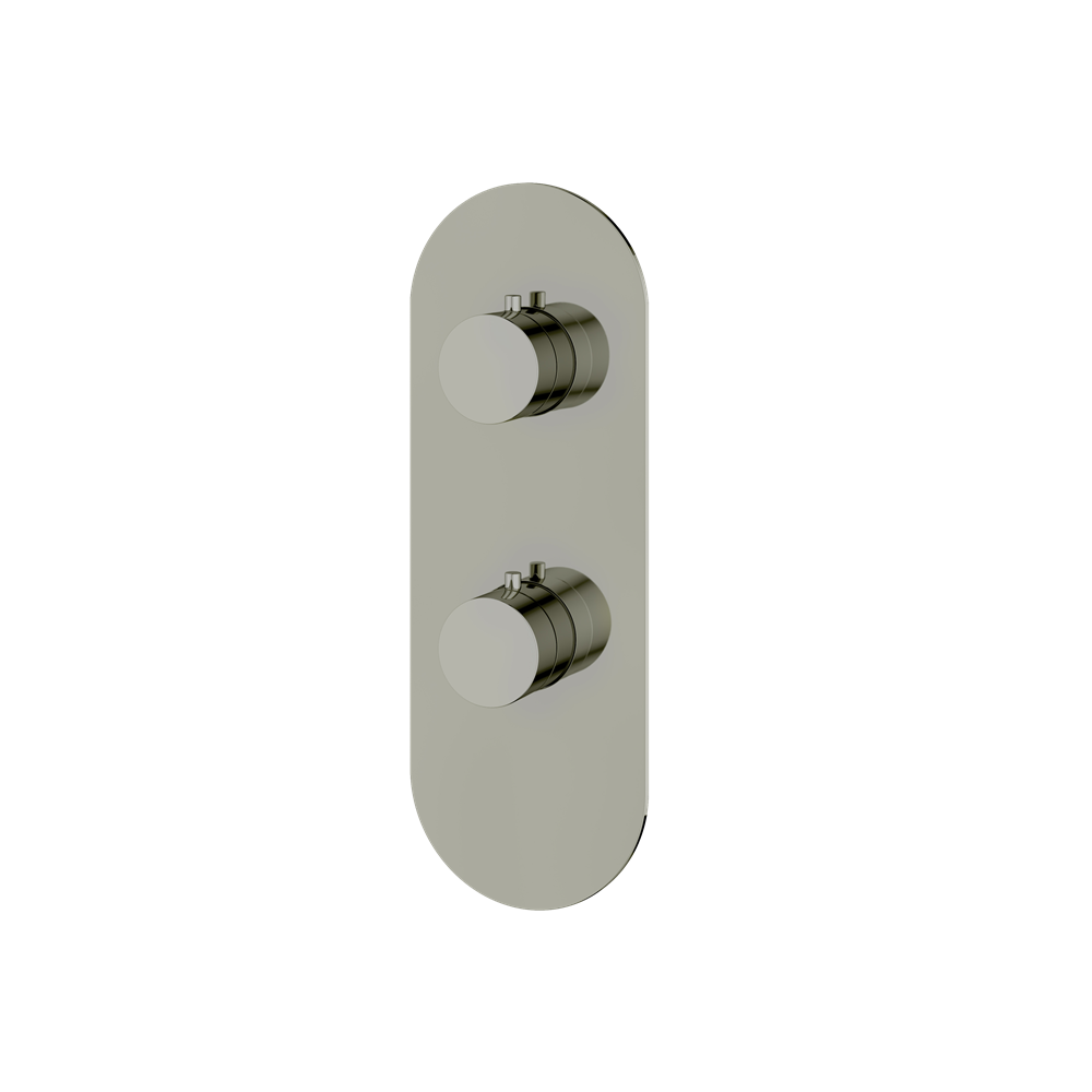 Aquabrass - Round Trim Set with Diverter for Thermostatic Valve - 3-Way non-shared CalGreen compliant
