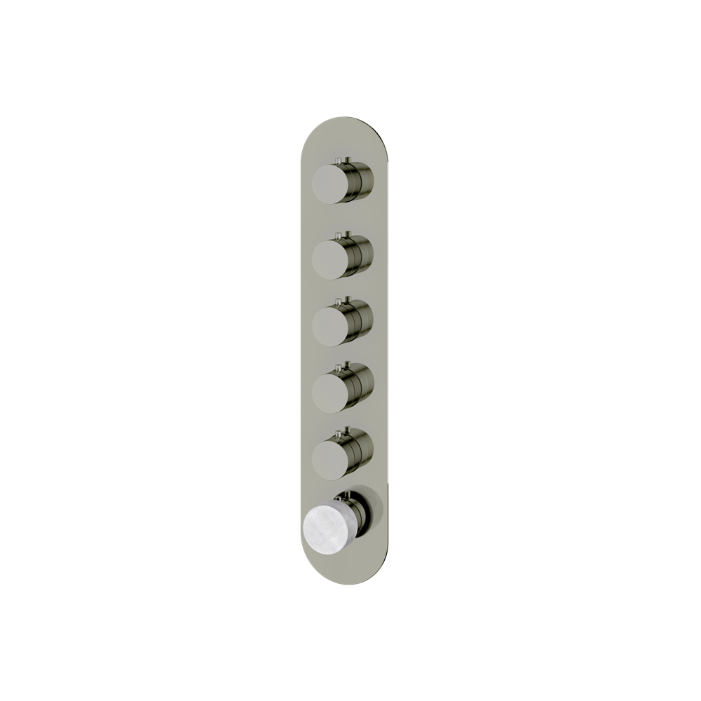 Aquabrass - Marmo Round Trim Set for 5 Shut-Off Thermostatic Valve