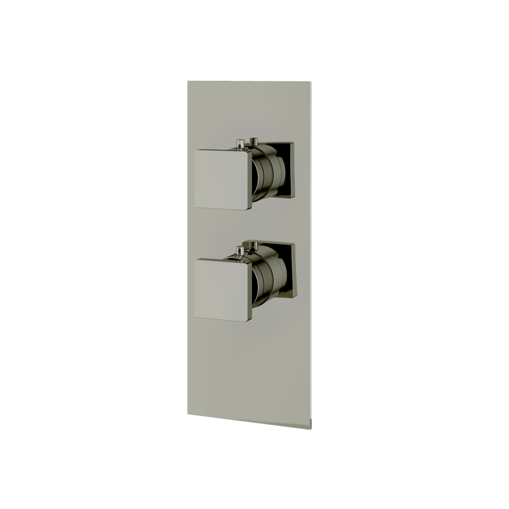 Aquabrass - Square Trim Set for 1 Shut-Off Thermostatic Valve