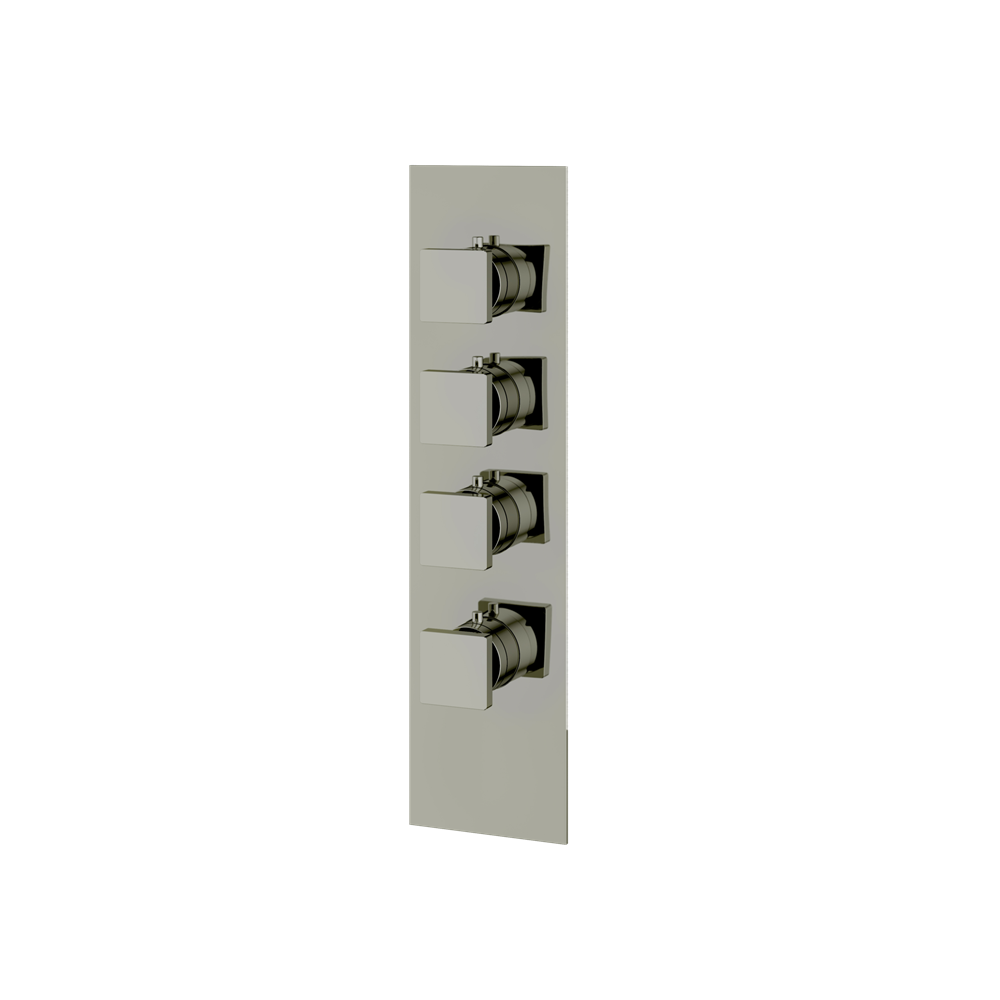 Aquabrass - Square Trim Set for 3 Shut-Off Thermostatic Valve