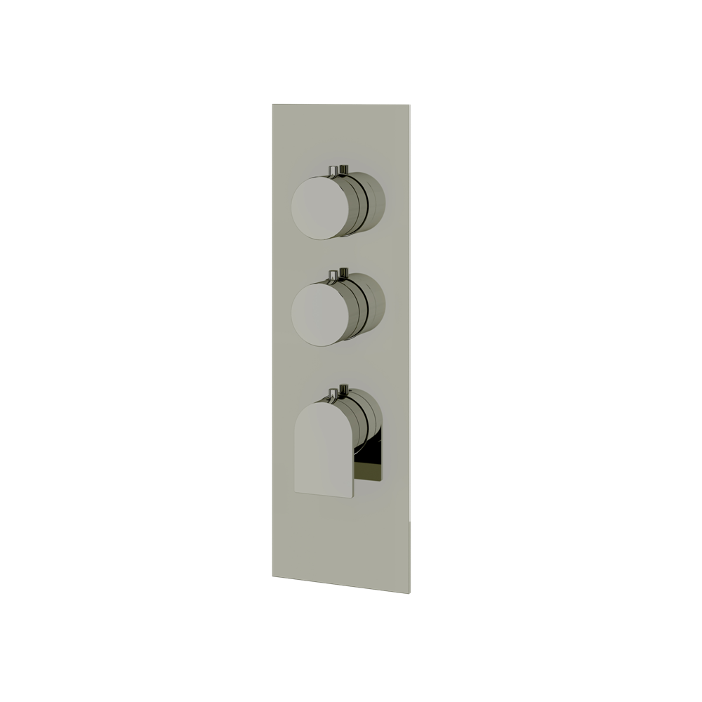 Aquabrass - Alpha Square/Round Trim Set for 2 Shut-Off Thermostatic Valve