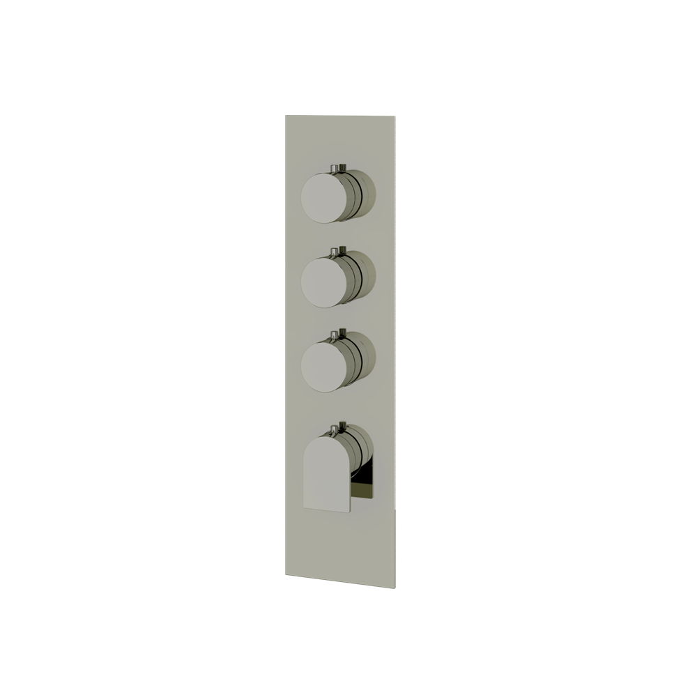 Aquabrass - Alpha Square/Round Trim Set for 3 Shut-Off Thermostatic Valve
