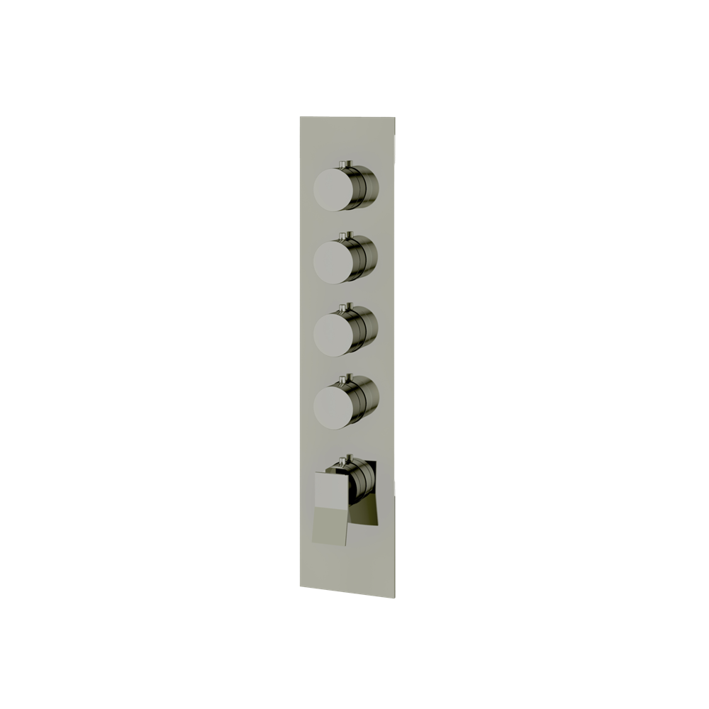 Aquabrass - Chicane Square/Round Trim Set for 4 Shut-Off Thermostatic Valve