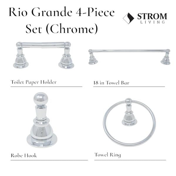 Strom Living - Rio Grande 4-Piece Bathroom Accessory Hardware Set - 18 Inch