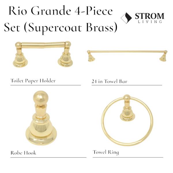 Strom Living - Rio Grande 4-Piece Bathroom Accessory Hardware Set - 24 Inch