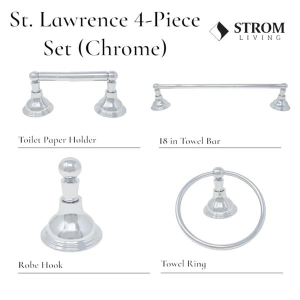 Strom Living - St. Lawrence 4-Piece Bathroom Accessory Hardware Set - 18 Inch