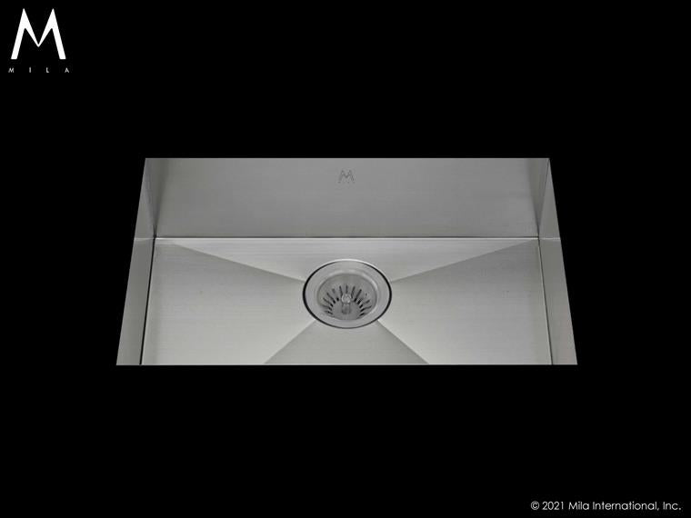Mila - Flatiron Single Bowl Under Mount - 23 X 17 Ada Satin Brushed SS