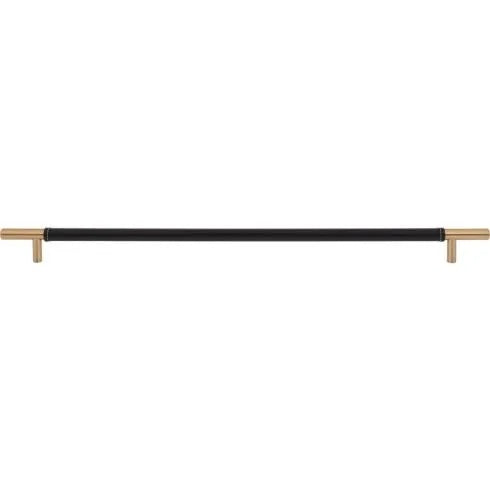 Atlas Homewares - Zanzibar 17 Inch Center to Center Black Leather Appliance pull