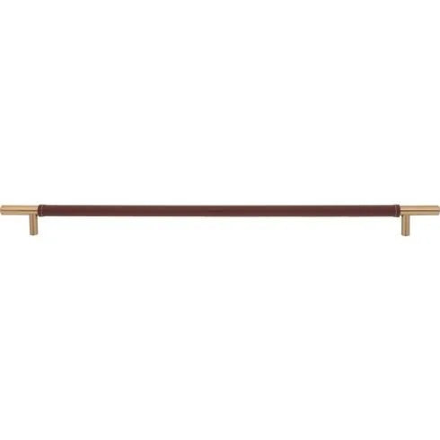 Atlas Homewares - Zanzibar 17 Inch Center to Center Brown Leather Appliance pull