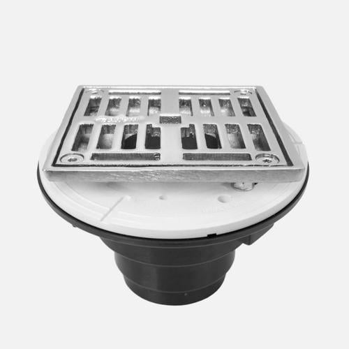 Sigma - 4 Inch Square Abs Shower Drain With Solid Nickel Bronze Top