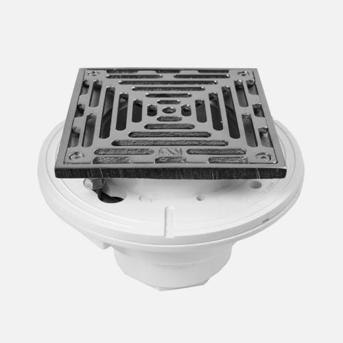 Sigma - 6 Inch Square Pvc Shower Drain With Solid Nickel Bronze Top Trim
