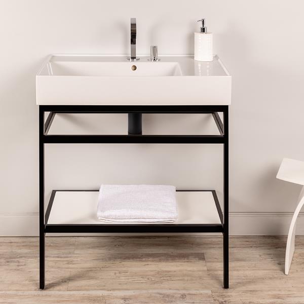 Lacava - Aquagrande Floor-Standing Metal Console Stand With A Towel Bar