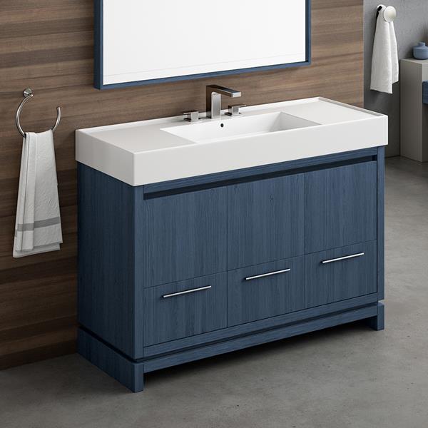 Lacava - Aquaotto Wall-Mounted Or Vessel Porcelain Washbasin With Overflow, 48 InchW X 18 InchD X 6 InchH