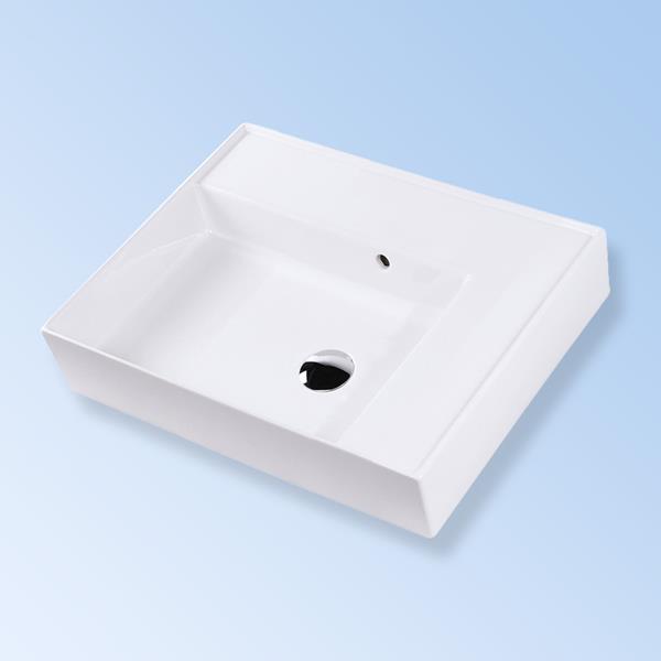 Lacava - Aquaotto Wall-Mounted Or Vessel Porcelain Washbasin With Overflow, 24 InchW X 18 InchD X 6 InchH