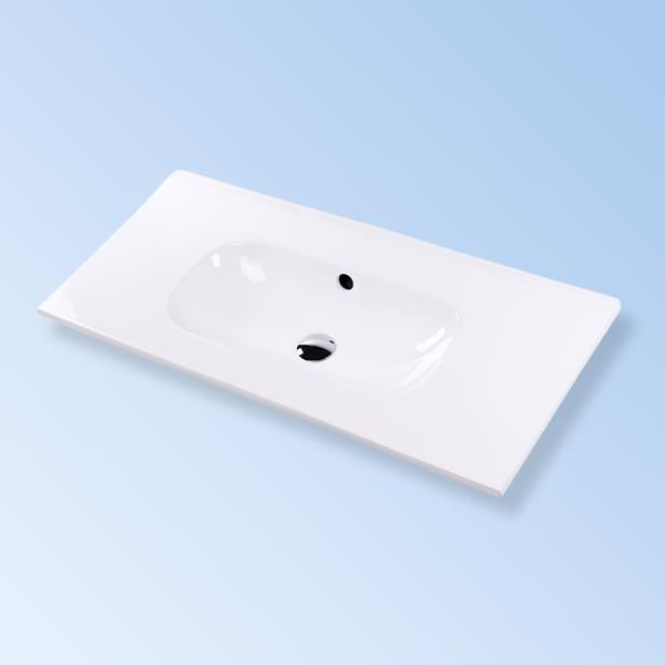 Lacava - Aquatre Vanity Top Porcelain Bathroom Sink With Overflow W:40 Inch, D: 18 1/8 Inch, H: 5 7/8 Inch