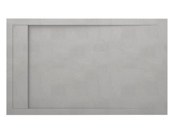 MTI - 6032 Mineral Composite Multi-Threshold Hidden End Drain Shower Base In Pizarra Texture -Lh