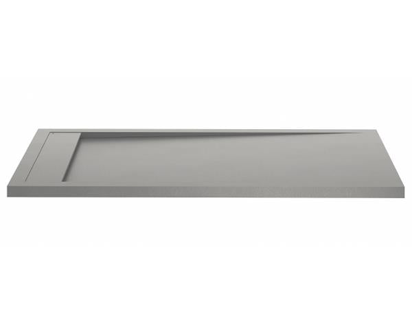 MTI - 6034 Mineral Composite Multi-Threshold Hidden End Drain Shower Base In Pizarra Texture -Lh