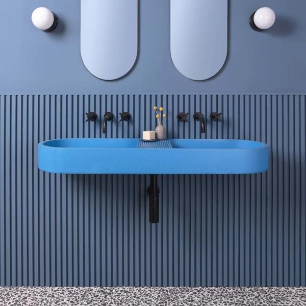 Kast - Aura Double Countertop/Wall Mount Basin, Includes Wall Brackets