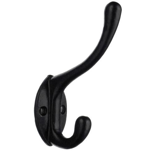 Beslagsboden - Rustic Single Hat And Coat Hook In Black Wrought Iron, Height 160 Mm