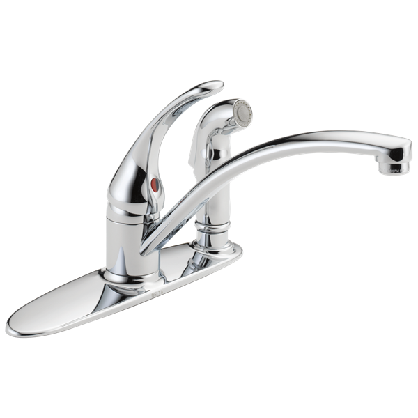Delta - Foundations Single Handle Kitchen Faucet With Integral Spray
