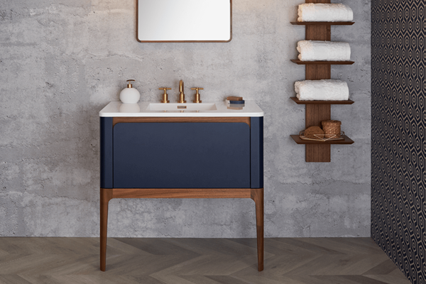 Wetstyle - Bauhaus Vanity 36 Inch Wall Mount With Legs