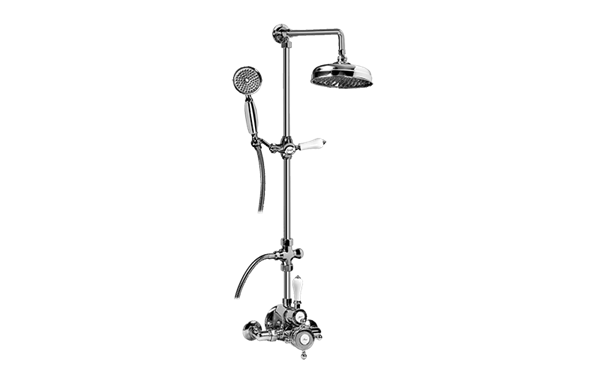 Graff - Adley Traditional Exposed Thermostatic Tub and Shower System - w/Metal Handshower Handle