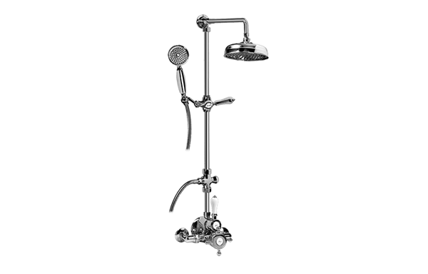 Graff - Adley Traditional Exposed Thermostatic Tub and Shower System - w/Metal Handshower Handle