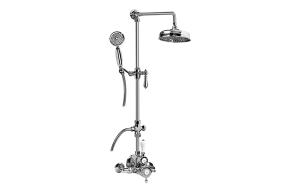 Graff - Adley Traditional Exposed Thermostatic Tub and Shower System - w/Metal Handshower Handle