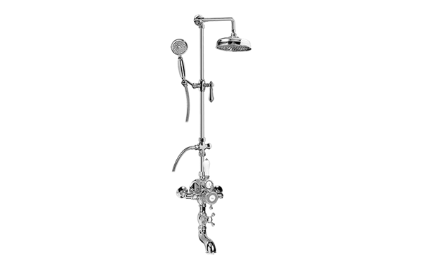 Graff - Adley Traditional Exposed Thermostatic Tub and Shower System - w/Metal Handshower Handle