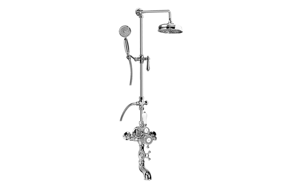 Graff - Adley Exposed Thermostatic Tub and Shower System - w/Metal Handshower Handle