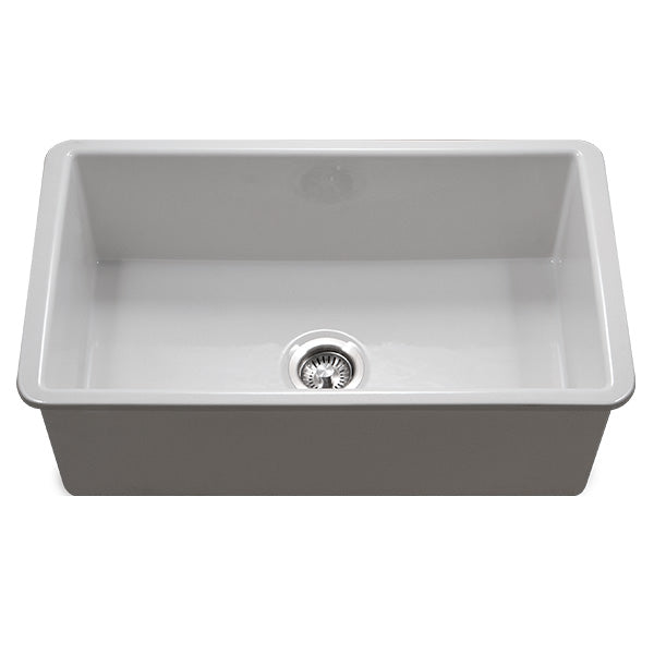 Hamat - Chelsea 32 Inch Undermount Fireclay Single Bowl Kitchen Sink, White