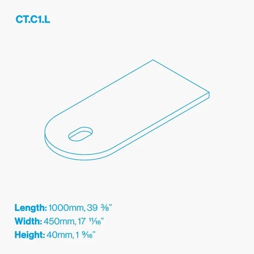 Kast - Countertop C1.L - 39-3/8 x 17-11/16 Inch - LH Bowl