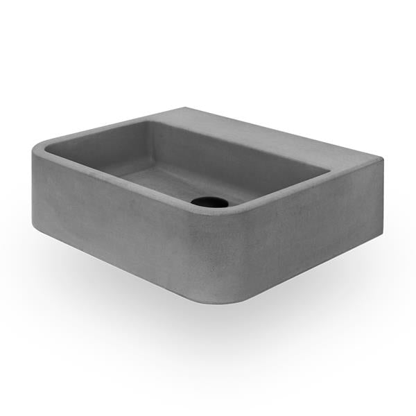 Lacava - Newterra Wall-Mount Or Vanity Top Sink Made Of Concrete, No Overflow. W: 22 Inch, D: 18 Inch, H: 6 Inch