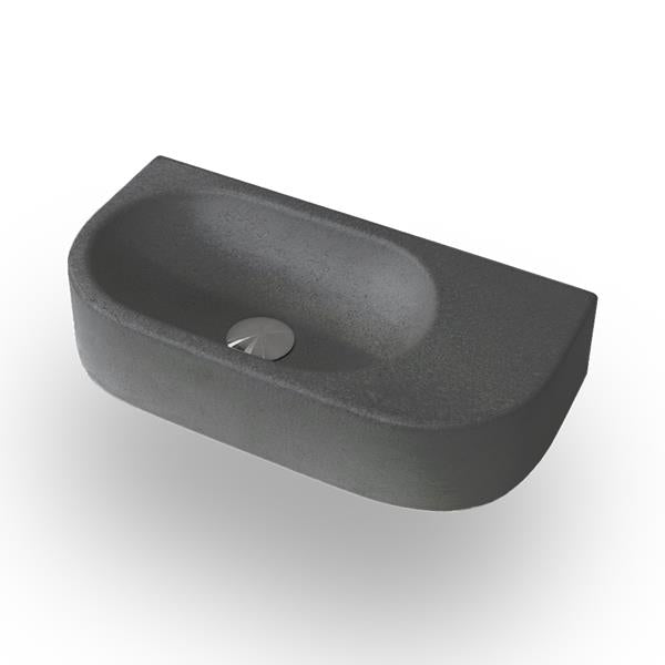 Lacava - Newterra Wall-Mount Or Above-Counter Concrete Sink Without An Overflow. W: 21-3/4 Inch, D: 10-5/8 Inch, H: 5-3/8 Inch