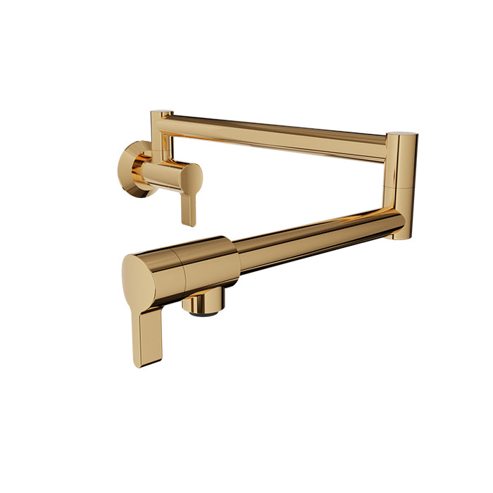 Baril - Arte Single-hole wall-mounted pot filler with two handles