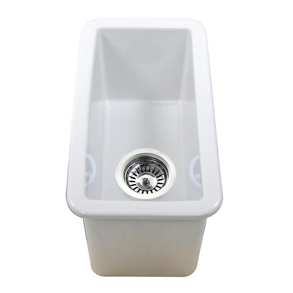Nantucket Sinks - Cape189 Single Bowl Dualmount Fireclay Bar-Prep Sink White
