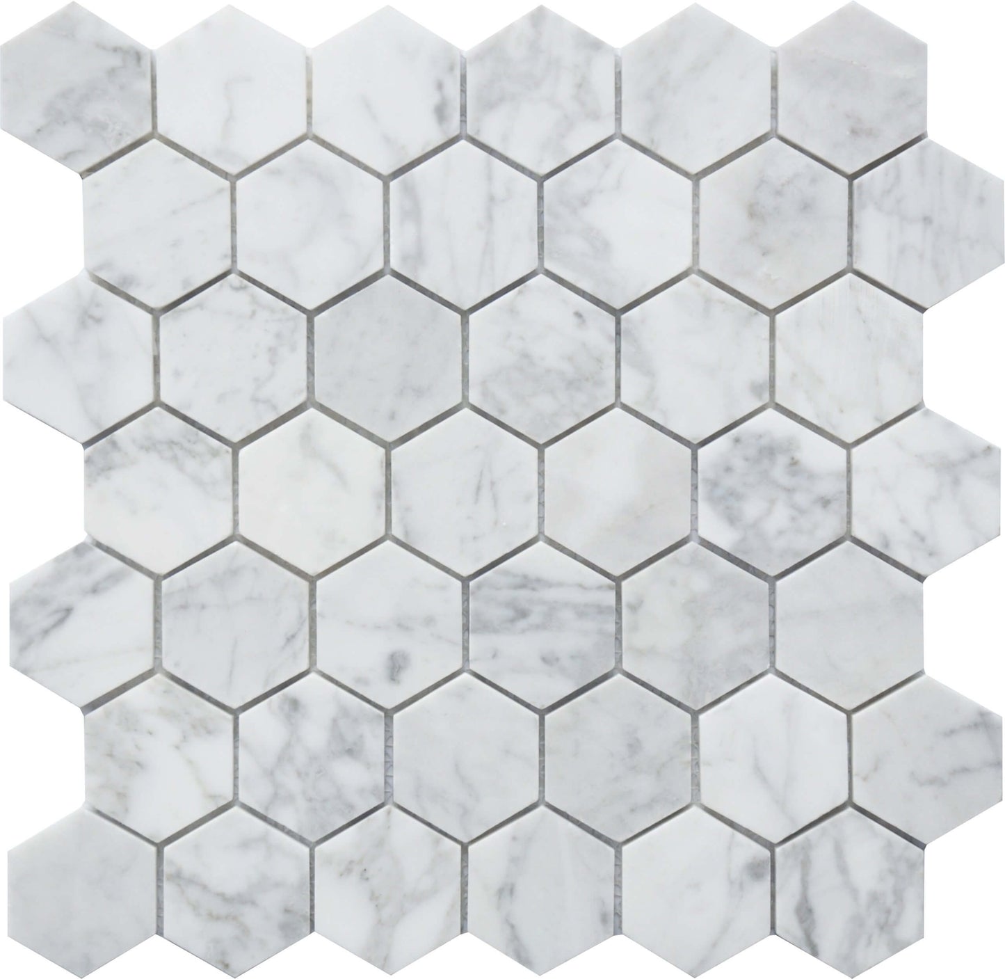 Roca Tile - Carrara Marble 2 x 2 Hexagon 12 x 12 Mosaic