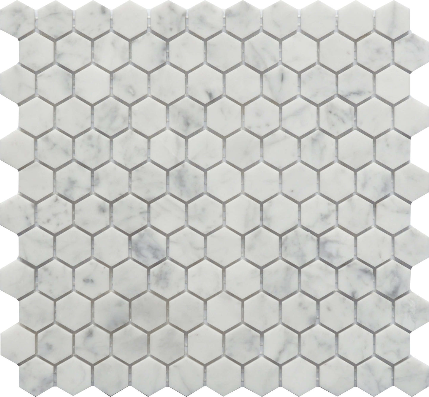 Roca Tile - Carrara Marble 1 x 1 Hexagon 12 x 12 Mosaic
