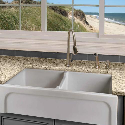 Nantucket Sinks - Fireclay 39 Inch Fireclay Farmhouse Apron Sink Chatham-39-DBL