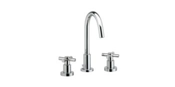 Phylrich - Basic Widespread Faucet, 10-1/2 Inch High Spout - Tubular Cross Handles