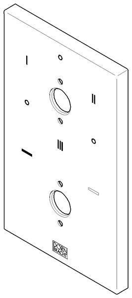 Dornbracht - Escutcheon For Thermostat With Symbols Us 3-Way: 90 X 150 X 9,2 Mm