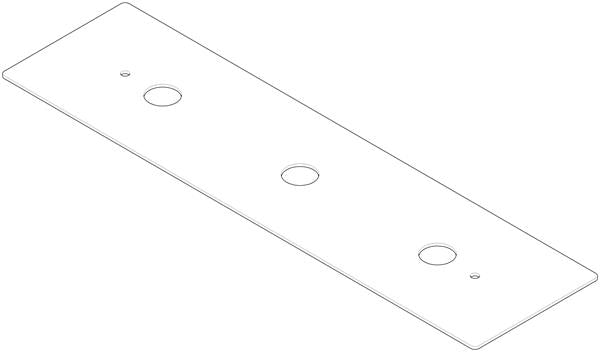 Dornbracht - Escutcheon For Mounting Frame Three-Hole Vertical Assembly 150 X 570 X 3 Mm